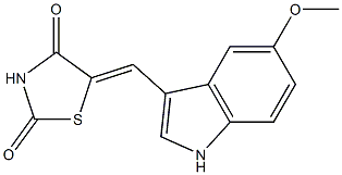 5-[(5-methoxy-1H-indol-3-yl)methylene]-1,3-thiazolidine-2,4-dione Struktur