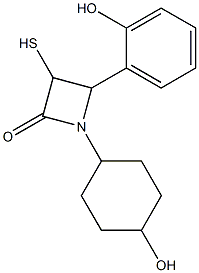 1-(4-hydroxycyclohexyl)-4-(2-hydroxyphenyl)-3-sulfanyl-2-azetidinone Struktur