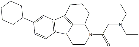 N-[2-(8-cyclohexyl-1,2,3a,4,5,6-hexahydro-3H-pyrazino[3,2,1-jk]carbazol-3-yl)-2-oxoethyl]-N,N-diethylamine Struktur