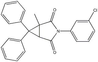 3-(3-chlorophenyl)-1-methyl-6,6-diphenyl-3-azabicyclo[3.1.0]hexane-2,4-dione Struktur