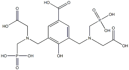 3,5-bis{[(carboxymethyl)(phosphonomethyl)amino]methyl}-4-hydroxybenzoic acid Struktur