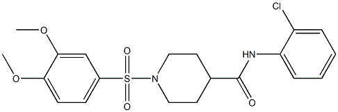 N-(2-chlorophenyl)-1-[(3,4-dimethoxyphenyl)sulfonyl]-4-piperidinecarboxamide Struktur