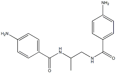 4-amino-N-{2-[(4-aminobenzoyl)amino]-1-methylethyl}benzamide Struktur