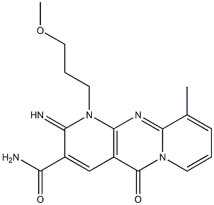 2-imino-1-(3-methoxypropyl)-10-methyl-5-oxo-1,5-dihydro-2H-dipyrido[1,2-a:2,3-d]pyrimidine-3-carboxamide Struktur