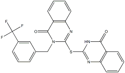 2-[(4-oxo-3,4-dihydro-2-quinazolinyl)sulfanyl]-3-[3-(trifluoromethyl)benzyl]-4(3H)-quinazolinone Struktur