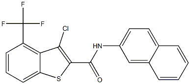 3-chloro-N-(2-naphthyl)-4-(trifluoromethyl)-1-benzothiophene-2-carboxamide Struktur