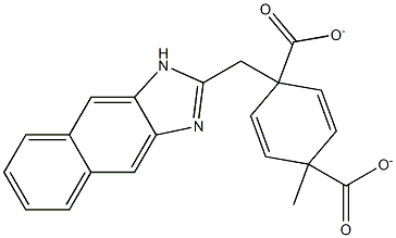 1-methyl 4-(1H-naphtho[2,3-d]imidazol-2-ylmethyl) terephthalate Struktur