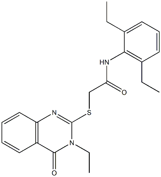 N-(2,6-diethylphenyl)-2-[(3-ethyl-4-oxo-3,4-dihydro-2-quinazolinyl)sulfanyl]acetamide Struktur