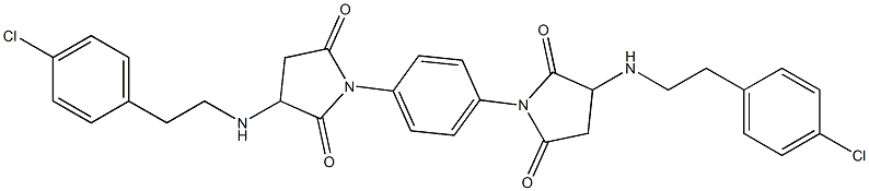 3-{[2-(4-chlorophenyl)ethyl]amino}-1-[4-(3-{[2-(4-chlorophenyl)ethyl]amino}-2,5-dioxo-1-pyrrolidinyl)phenyl]-2,5-pyrrolidinedione Struktur