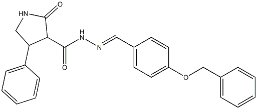 N'-[4-(benzyloxy)benzylidene]-2-oxo-4-phenyl-3-pyrrolidinecarbohydrazide Struktur