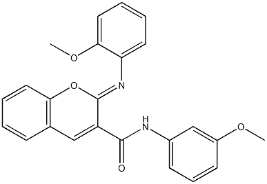 N-(3-methoxyphenyl)-2-[(2-methoxyphenyl)imino]-2H-chromene-3-carboxamide Struktur