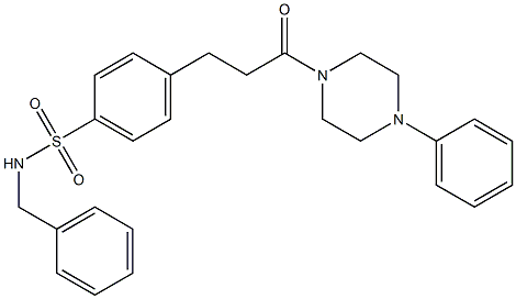 N-benzyl-4-[3-oxo-3-(4-phenyl-1-piperazinyl)propyl]benzenesulfonamide Struktur