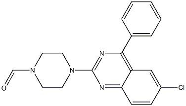 4-(6-chloro-4-phenyl-2-quinazolinyl)-1-piperazinecarbaldehyde Struktur