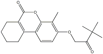 3-(3,3-dimethyl-2-oxobutoxy)-4-methyl-7,8,9,10-tetrahydro-6H-benzo[c]chromen-6-one Struktur