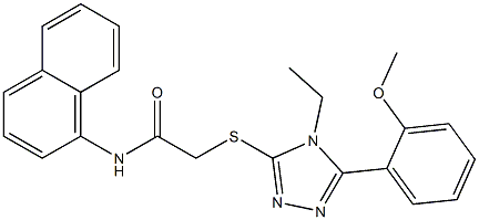 2-({4-ethyl-5-[2-(methyloxy)phenyl]-4H-1,2,4-triazol-3-yl}sulfanyl)-N-naphthalen-1-ylacetamide Struktur