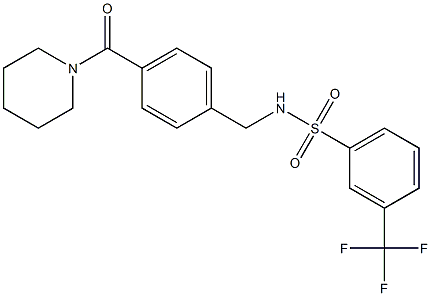 N-[4-(1-piperidinylcarbonyl)benzyl]-3-(trifluoromethyl)benzenesulfonamide Struktur