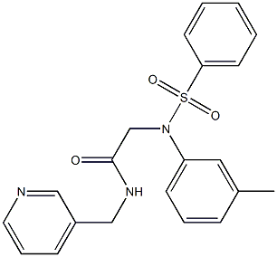 2-[3-methyl(phenylsulfonyl)anilino]-N-(pyridin-3-ylmethyl)acetamide Struktur