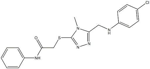 2-[(5-{[(4-chlorophenyl)amino]methyl}-4-methyl-4H-1,2,4-triazol-3-yl)sulfanyl]-N-phenylacetamide Struktur