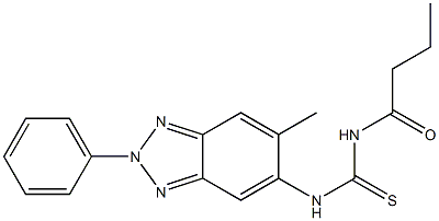 N-butyryl-N'-(6-methyl-2-phenyl-2H-1,2,3-benzotriazol-5-yl)thiourea Struktur