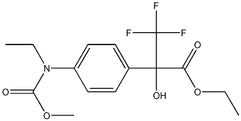 ethyl 2-{4-[ethyl(methoxycarbonyl)amino]phenyl}-3,3,3-trifluoro-2-hydroxypropanoate Struktur