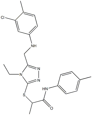 2-({5-[(3-chloro-4-methylanilino)methyl]-4-ethyl-4H-1,2,4-triazol-3-yl}sulfanyl)-N-(4-methylphenyl)propanamide Struktur