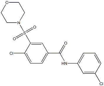 4-chloro-N-(3-chlorophenyl)-3-(4-morpholinylsulfonyl)benzamide Struktur