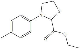 ethyl 3-(4-methylphenyl)-1,3-thiazolidine-2-carboxylate Struktur