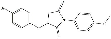 3-[(4-bromophenyl)methyl]-1-[4-(methyloxy)phenyl]pyrrolidine-2,5-dione Struktur