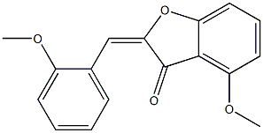 4-methoxy-2-(2-methoxybenzylidene)-1-benzofuran-3(2H)-one Struktur