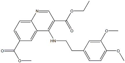 3-ethyl 6-methyl 4-{[2-(3,4-dimethoxyphenyl)ethyl]amino}-3,6-quinolinedicarboxylate Struktur