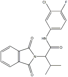 N-(3-chloro-4-fluorophenyl)-2-(1,3-dioxo-1,3-dihydro-2H-isoindol-2-yl)-3-methylbutanamide Struktur