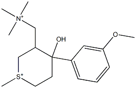 4-hydroxy-4-(3-methoxyphenyl)-1-methyl-3-[(trimethylammonio)methyl]tetrahydro-2H-thiopyranium Struktur