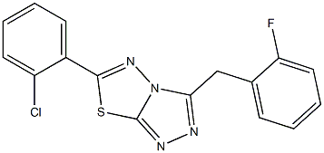 6-(2-chlorophenyl)-3-(2-fluorobenzyl)[1,2,4]triazolo[3,4-b][1,3,4]thiadiazole Struktur