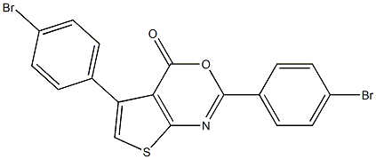 2,5-bis(4-bromophenyl)-4H-thieno[2,3-d][1,3]oxazin-4-one Struktur