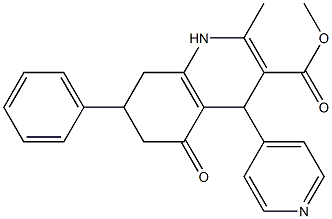 methyl 2-methyl-5-oxo-7-phenyl-4-(4-pyridinyl)-1,4,5,6,7,8-hexahydro-3-quinolinecarboxylate Struktur