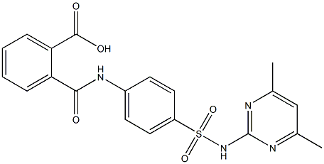 2-[(4-{[(4,6-dimethyl-2-pyrimidinyl)amino]sulfonyl}anilino)carbonyl]benzoic acid Struktur