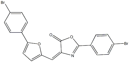 2-(4-bromophenyl)-4-{[5-(4-bromophenyl)-2-furyl]methylene}-1,3-oxazol-5(4H)-one Struktur