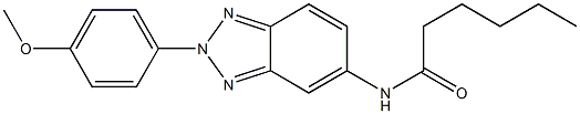 N-[2-(4-methoxyphenyl)-2H-1,2,3-benzotriazol-5-yl]hexanamide Struktur