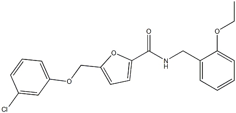 5-[(3-chlorophenoxy)methyl]-N-(2-ethoxybenzyl)-2-furamide Struktur