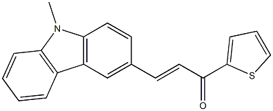 3-(9-methyl-9H-carbazol-3-yl)-1-(2-thienyl)-2-propen-1-one Struktur