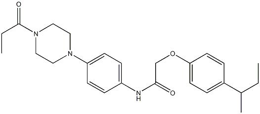 2-(4-sec-butylphenoxy)-N-[4-(4-propionyl-1-piperazinyl)phenyl]acetamide Struktur