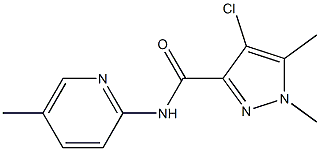 4-chloro-1,5-dimethyl-N-(5-methyl-2-pyridinyl)-1H-pyrazole-3-carboxamide Struktur