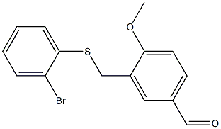 3-{[(2-bromophenyl)sulfanyl]methyl}-4-methoxybenzaldehyde Struktur