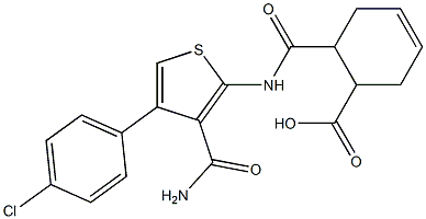 6-({[3-(aminocarbonyl)-4-(4-chlorophenyl)-2-thienyl]amino}carbonyl)-3-cyclohexene-1-carboxylic acid Struktur