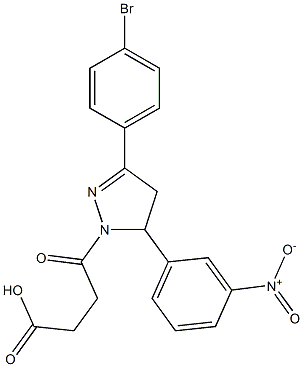 4-(3-(4-bromophenyl)-5-{3-nitrophenyl}-4,5-dihydro-1H-pyrazol-1-yl)-4-oxobutanoic acid Struktur