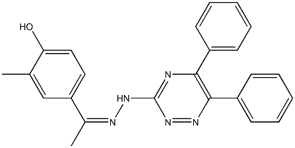 1-(4-hydroxy-3-methylphenyl)ethanone (5,6-diphenyl-1,2,4-triazin-3-yl)hydrazone Struktur