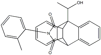 1-(1-hydroxyethyl)-17-(2-methylphenyl)-17-azapentacyclo[6.6.5.0~2,7~.0~9,14~.0~15,19~]nonadeca-2,4,6,9,11,13-hexaene-16,18-dione Struktur