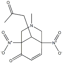 1,5-dinitro-3-methyl-9-(2-oxopropyl)-3-azabicyclo[3.3.1]non-7-en-6-one Struktur