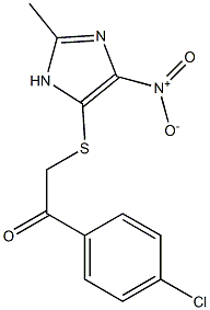 1-(4-chlorophenyl)-2-({4-nitro-2-methyl-1H-imidazol-5-yl}sulfanyl)ethanone Struktur