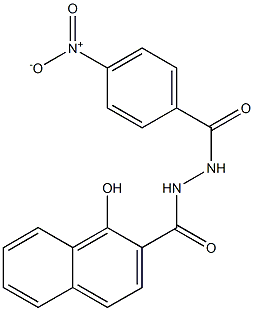 1-hydroxy-N'-{4-nitrobenzoyl}-2-naphthohydrazide Struktur